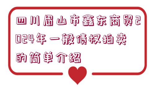 四川眉山市鑫東商貿(mào)2024年一般債權(quán)拍賣的簡單介紹