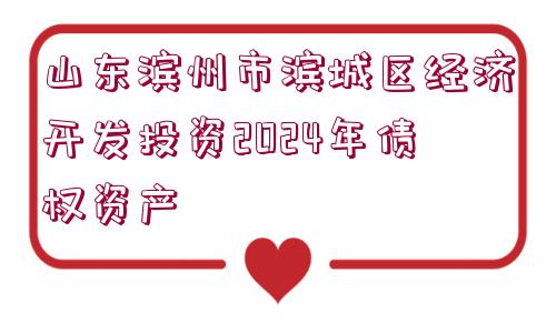 山東濱州市濱城區(qū)經(jīng)濟(jì)開發(fā)投資2024年債權(quán)資產(chǎn)