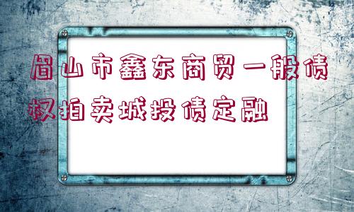 眉山市鑫東商貿(mào)一般債權(quán)拍賣城投債定融