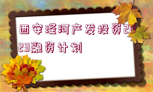 西安涇河產(chǎn)發(fā)投資2023融資計劃