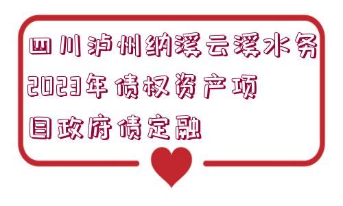四川瀘州納溪云溪水務2023年債權資產項目政府債定融
