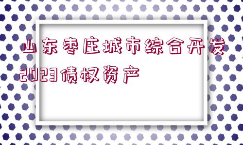 山東棗莊城市綜合開發(fā)2023債權(quán)資產(chǎn)