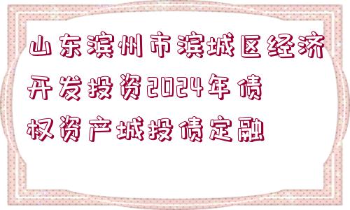 山東濱州市濱城區(qū)經(jīng)濟(jì)開發(fā)投資2024年債權(quán)資產(chǎn)城投債定融