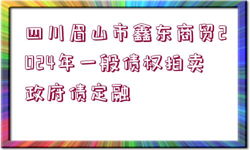 四川眉山市鑫東商貿(mào)2024年一般債權(quán)拍賣(mài)政府債定融