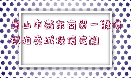 眉山市鑫東商貿一般債權拍賣城投債定融