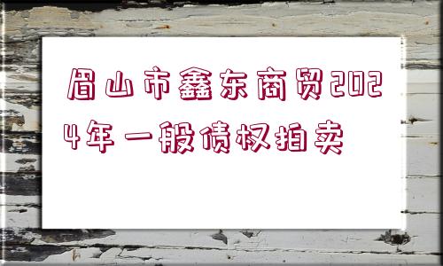 眉山市鑫東商貿(mào)2024年一般債權拍賣