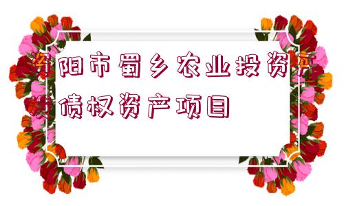 資陽市蜀鄉(xiāng)農(nóng)業(yè)投資開發(fā)債權(quán)資產(chǎn)項目