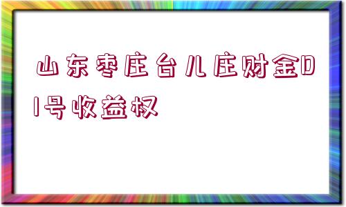 山東棗莊臺兒莊財金D1號收益權(quán)