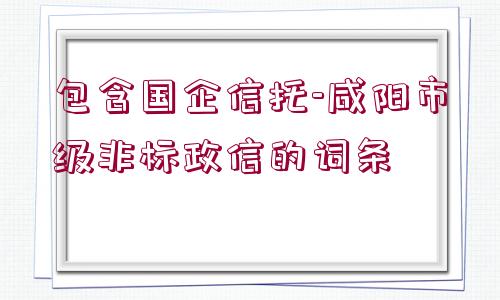 包含國(guó)企信托-咸陽(yáng)市級(jí)非標(biāo)政信的詞條