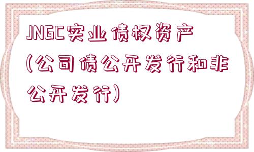 JNGC實(shí)業(yè)債權(quán)資產(chǎn)(公司債公開發(fā)行和非公開發(fā)行)