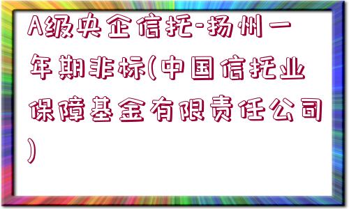 A級央企信托-揚(yáng)州一年期非標(biāo)(中國信托業(yè)保障基金有限責(zé)任公司)