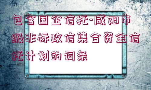 包含國企信托-咸陽市級(jí)非標(biāo)政信集合資金信托計(jì)劃的詞條