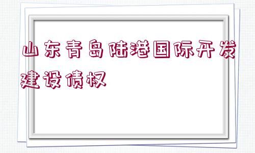 山東青島陸港國(guó)際開發(fā)建設(shè)債權(quán)