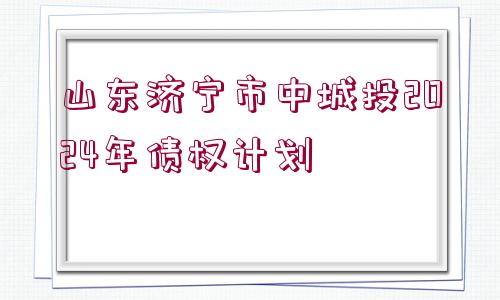 山東濟(jì)寧市中城投2024年債權(quán)計(jì)劃