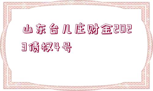 山東臺兒莊財金2023債權4號