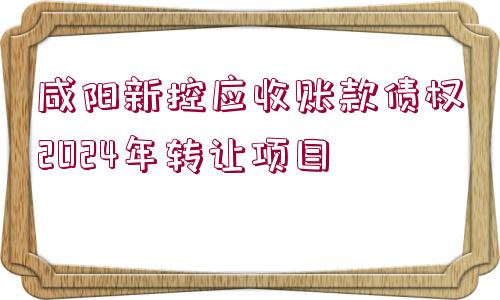 咸陽新控應(yīng)收賬款債權(quán)2024年轉(zhuǎn)讓項(xiàng)目