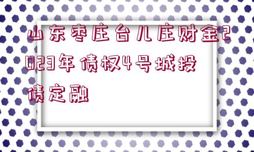 山東棗莊臺兒莊財金2023年債權(quán)4號城投債定融