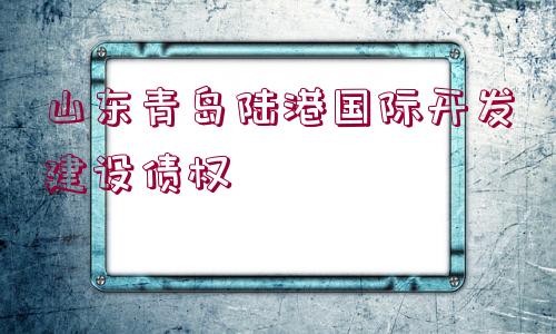 山東青島陸港國(guó)際開(kāi)發(fā)建設(shè)債權(quán)