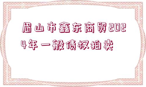 眉山市鑫東商貿(mào)2024年一般債權(quán)拍賣