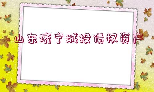 山東濟寧城投債權資產