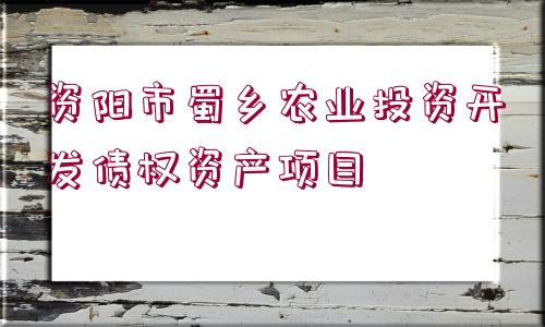 資陽市蜀鄉(xiāng)農(nóng)業(yè)投資開發(fā)債權(quán)資產(chǎn)項目