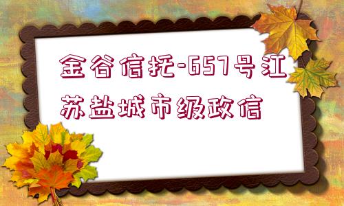 金谷信托-657號江蘇鹽城市級政信