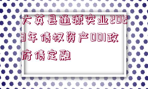 大英縣通源實業(yè)2023年債權資產001政府債定融