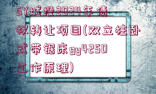 GY城投2024年債權(quán)轉(zhuǎn)讓項目(雙立柱臥式帶鋸床gy4250工作原理)