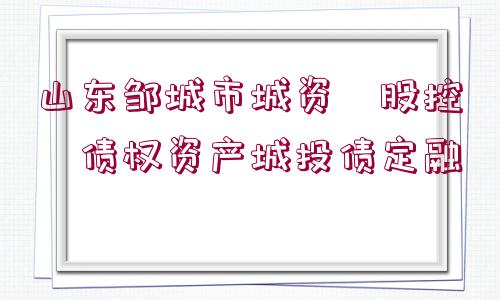 山東鄒城市城資?股控?債權資產(chǎn)城投債定融