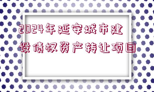 2024年延安城市建設債權資產(chǎn)轉讓項目