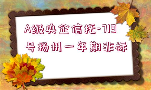 A級央企信托-719號揚州一年期非標(biāo)