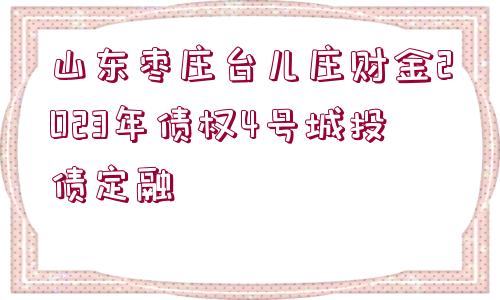 山東棗莊臺(tái)兒莊財(cái)金2023年債權(quán)4號(hào)城投債定融