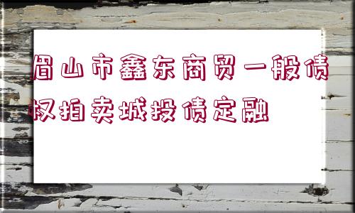 眉山市鑫東商貿(mào)一般債權(quán)拍賣城投債定融