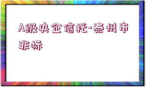 A級央企信托-泰州市非標