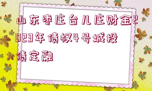 山東棗莊臺(tái)兒莊財(cái)金2023年債權(quán)4號(hào)城投債定融