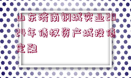 山東濟南鋼城實業(yè)2024年債權資產城投債定融