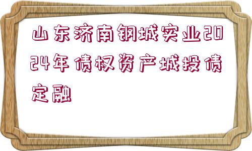 山東濟(jì)南鋼城實(shí)業(yè)2024年債權(quán)資產(chǎn)城投債定融