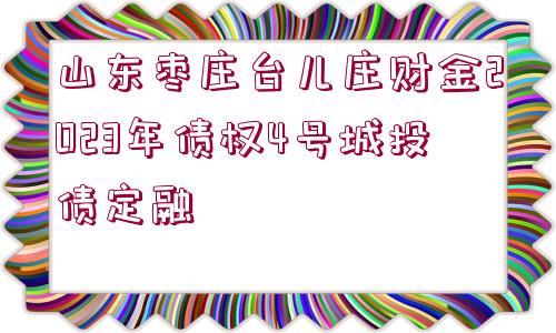 山東棗莊臺兒莊財(cái)金2023年債權(quán)4號城投債定融