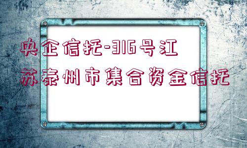 央企信托-316號江蘇泰州市集合資金信托