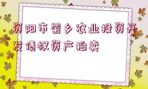 資陽市蜀鄉(xiāng)農(nóng)業(yè)投資開發(fā)債權(quán)資產(chǎn)拍賣