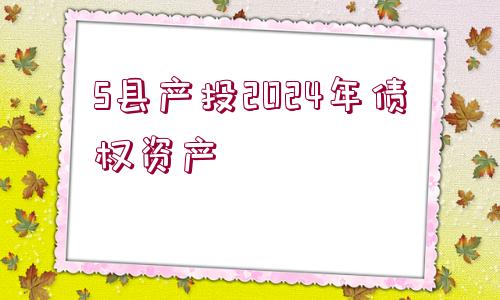 S縣產投2024年債權資產