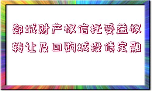 郯城財(cái)產(chǎn)權(quán)信托受益權(quán)轉(zhuǎn)讓及回購(gòu)城投債定融