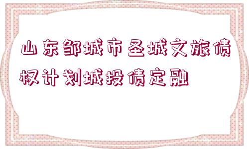 山東鄒城市圣城文旅債權(quán)計劃城投債定融