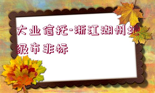 大業(yè)信托-浙江湖州地級(jí)市非標(biāo)