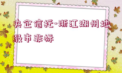 央企信托-浙江湖州地級(jí)市非標(biāo)