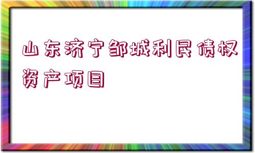 山東濟(jì)寧鄒城利民債權(quán)資產(chǎn)項目