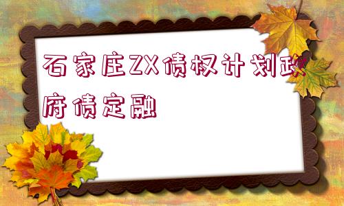 石家莊ZX債權(quán)計劃政府債定融