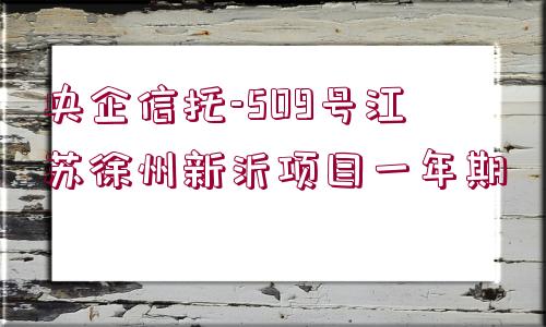 央企信托-509號(hào)江蘇徐州新沂項(xiàng)目一年期