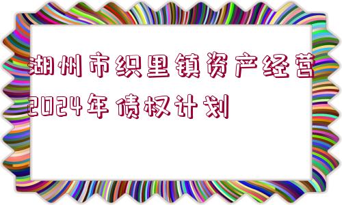 湖州市織里鎮(zhèn)資產(chǎn)經(jīng)營2024年債權(quán)計劃