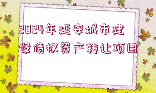 2024年延安城市建設債權資產(chǎn)轉讓項目